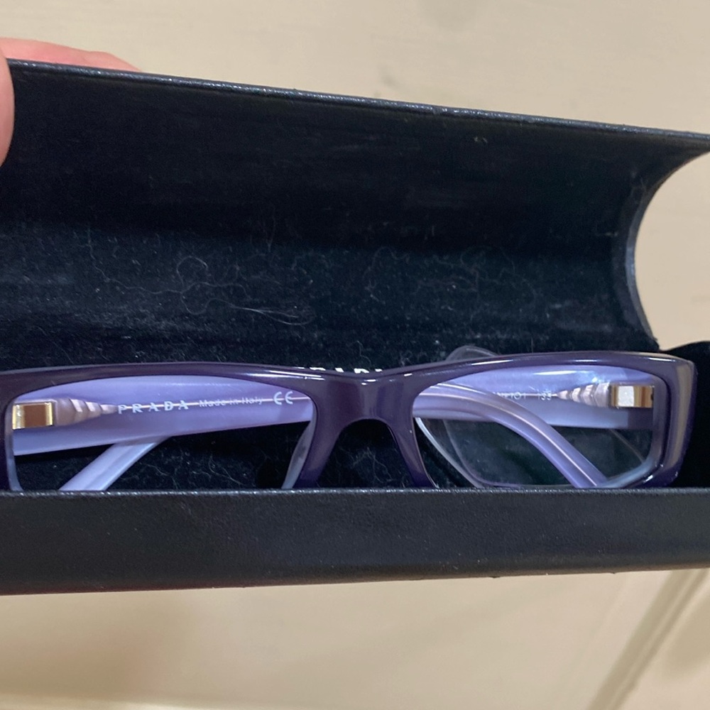 PRADA eye 👁️ glasses 👓 🤓 lavender black with hard case made in Italy